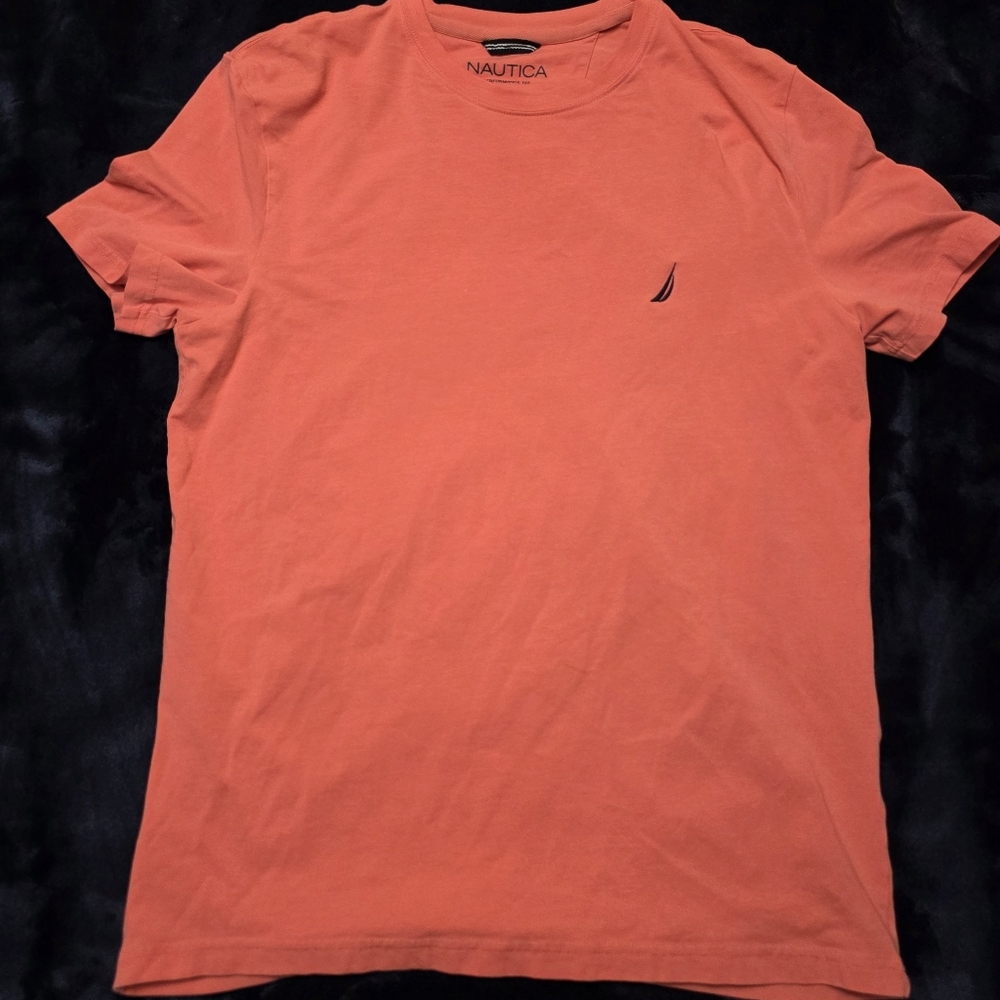 Nautica Men's Medium Short Sleeve Tees in Coral and Teal - Picture 3 of 3
